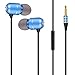 Produktbild 3,5 mm Super Bass Stereo in-Ear Mic Kopfhörer Sport Headset Ohrhörer Kopfhöre Headset mit Kopfhörer für Telefon (Blau)