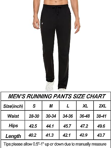 Pdbokew Men's Running Pants Lightweight Athletic Pants With Zipper Pockets Navy #TOP3