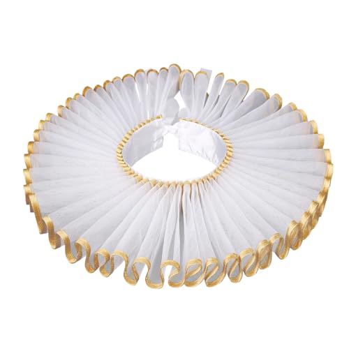 Moonlove Elizabethan Neck Ruff Decoration Vintage Victorian Renaissance Medieval Ruffle Ensemble Neck Collar Cosplay Circus Clown Fancy Dress Halloween Costume Accessory