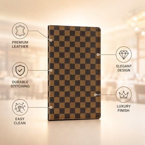 Image of PU Leather Restaurant Menu Folder - Set of 3 | Durable Menu Covers with Transparent Sleeves | Professional Menu Holder for Hotels, Cafes, Bars & Restaurants
