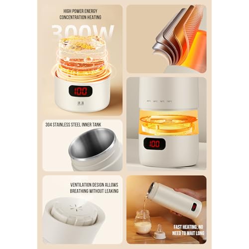 Tetera eléctrica portátil Zunate 400ml con display miniatura 4