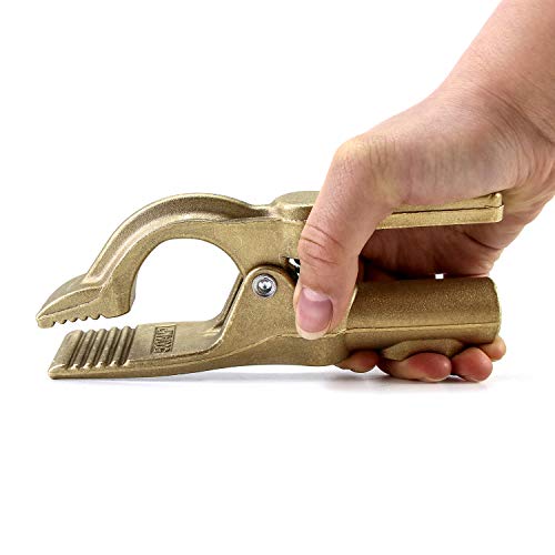 Image of QWORK Welding Bronze Ground Clamp, 1.6 Pounds and 500A, 1 piece (Pack of 4)