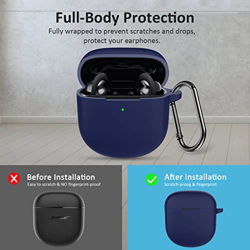 Case For Bose Quietcomfort Earbuds Ii 2 2022, Silicone Cover Protective Skin Sleeve ( Dark Blue) - Lefxmophy #TOP1