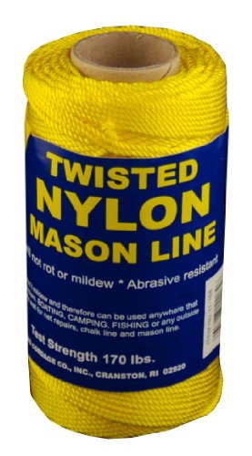 Fil de maçon torsadé nylon jaune 75 m cordeau bâtiment 11-184