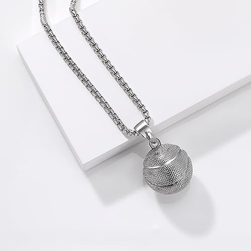 AILUOR Fashion Large Basketball Pendant Necklace Stainless Steel Chain Hip Hop Sports Necklace Fitness Jewelry2