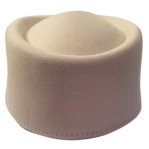 JTQYFI - Pillbox Haut Millinery Fascinator Base pour femmes Vêtements décontractés Western Fedoras Hostesses Porter Unisexe Élégant Bonnet Fedoras, beige, taille unique
