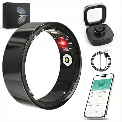 Image of Luxelle Smart Ring Fitness Tracker with Sleep Monitor, Heart Rate, Blood Oxygen, Step Counter, 128 Sports Modes, IP68 Waterproof, Magnetic Charging, Compatible with iOS & Android
