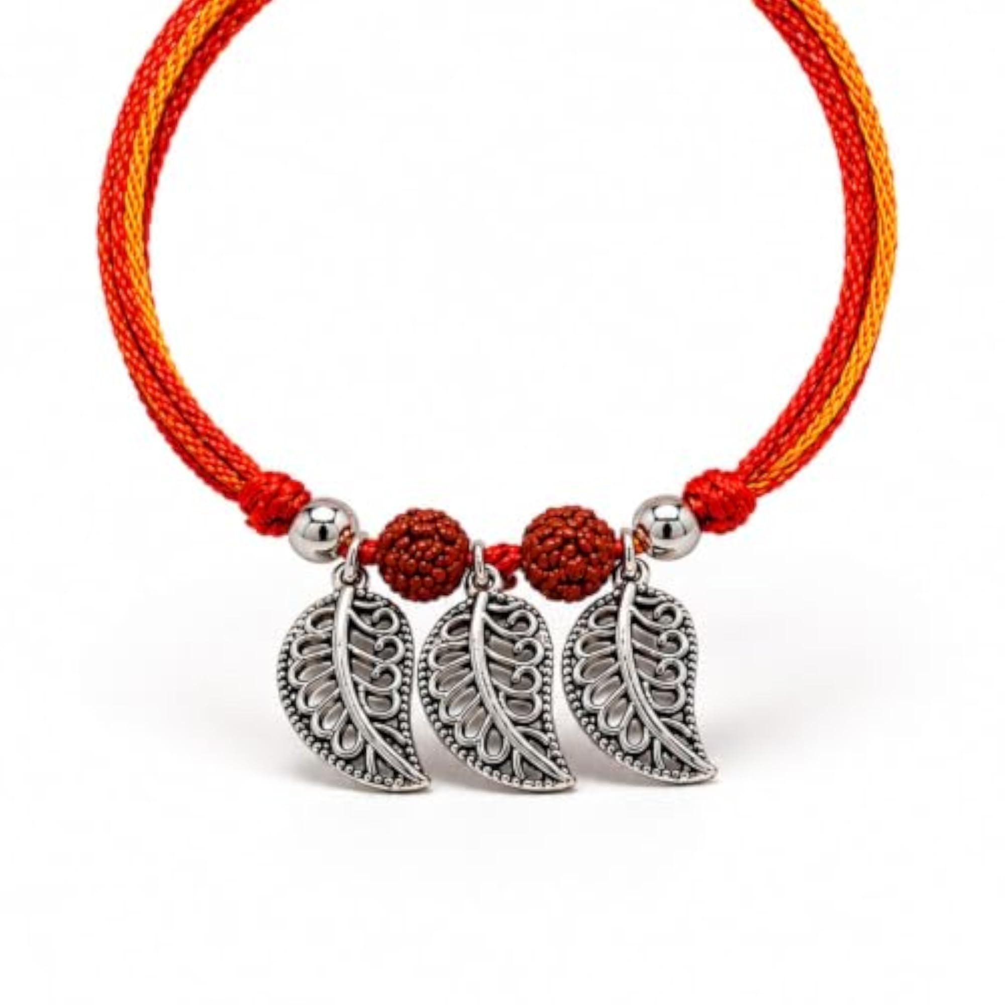 Leaf Design Silver Rakhi for Bhaiya
