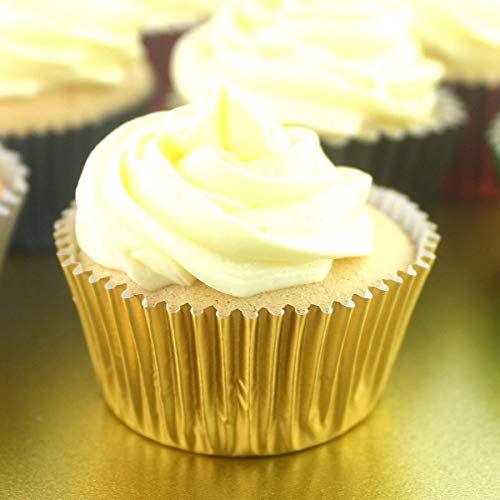 Eoonfirst Mini Foil Metallic Cupcake Liners Christmas Days Muffin Paper Baking Cups 300 Pcs (Gold) #TOP6