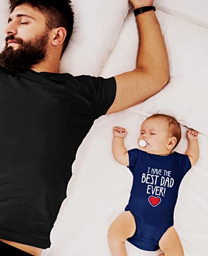 Tstars I Have the Best Dad Ever Father's Day Baby Outfit | Gift for New Dads Infant Boy Girl Bodysuit2