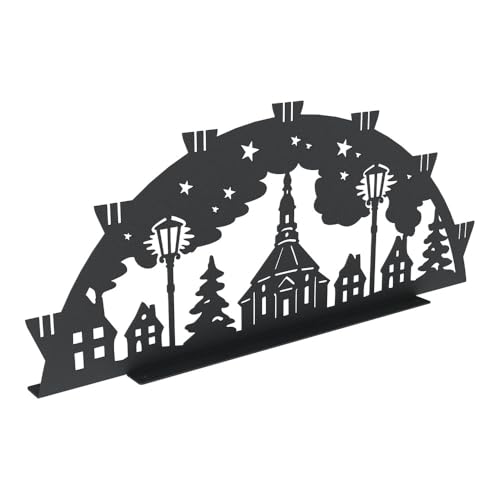 KNOBLOCH Schwibbogen aus Metall Winter-Motiv | XXL für außen oder...