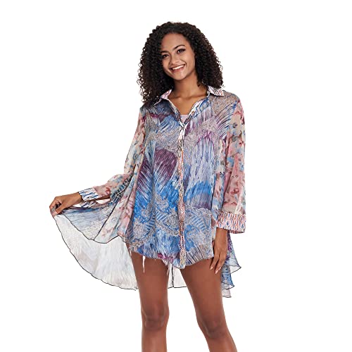 Dikalady Shirt-X10 Damenbluse Button-down 1X