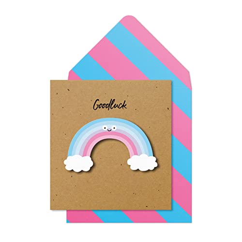 Tache - Tarjeta de buena suerte hecha a mano con arco iris