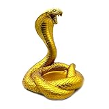 Whdifsag Golden King Cobra Resin Sculpture, Handcrafted Art Piece for Snake Lovers, Home & Office Decor