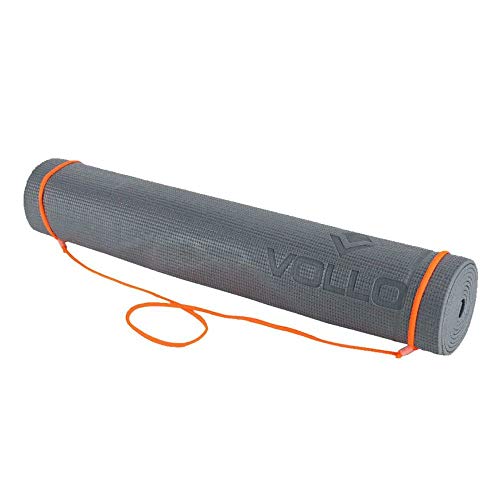 Colchonete para Yoga Cinza 4 mm com Alça para Transporte Vollo Sports