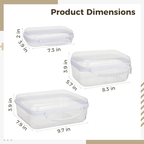 Lot de 3 étuis rigides transparents en plastique PET pour maquillage - 4
