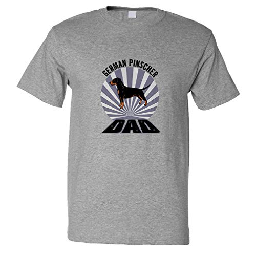 Custom Funny Graphic T Shirts for Men Dad German Pinscher Dog Cotton Top Oxford Grey Design Only 3X Large