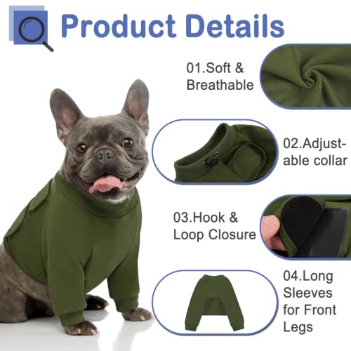 Image of KOESON Dog Front Leg Sleeve to Stop Licking, Soft Cotton Recovery Suit for Dogs After Surgery, Adjustable Leg Elbow Protector for Large Dogs, Breathable Dog Recovery Sleeve Front Leg, ArmyGreen 3XL