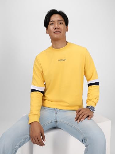 Image of Urbano Fashion Men's Cotton Color Block Sweatshirt