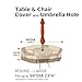 Classic Accessories Veranda Water-Resistant 94 Inch Round Patio Table & Chair Set Cover with Umbrella Hole, Outdoor Table Cover