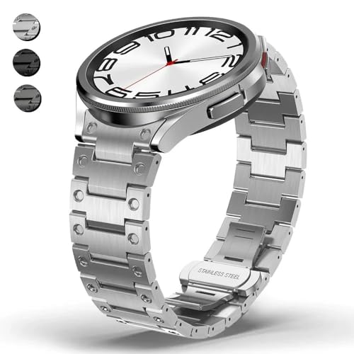 Correa de acero inoxidable Galaxy Watch 6 con diseño curvo premium sin espacios 2