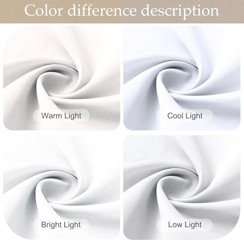 Image of RYB HOME White Curtains 80 inches Long, Thermal Insulating Large Window Curtains for Living Room Sliding Glass Door Dining Home Office Backdrop, Pure White, W 42 x L 80 per Panel, 2 Panels