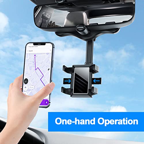 Tmyioyc Rotatable And Retractable Car Phone Holder, Multifunctional Rearview Mirror Phone Holder For Car [New Version][Universal] Rear View Mirror Phone Mount For Car Compatible With All Mobile Phones #TOP6