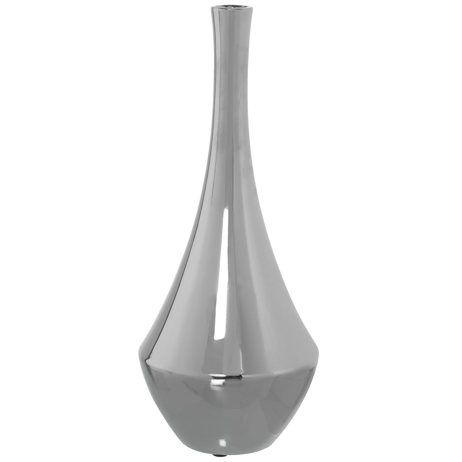Vase céramique argenté 17x39 cm idéal pour sublimer une table de salle à manger chic