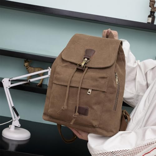 Mochila escolar multifuncional de gran capacidad con lona resistente para viajes 4