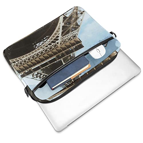 Maletín para portátil de 14 pulgadas con diseño retro de la Torre Eiffel multicolor 2