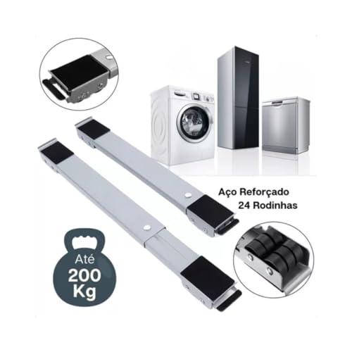 Suporte Base Rodinhas Ajustável P/Geladeira Fogão Máquina