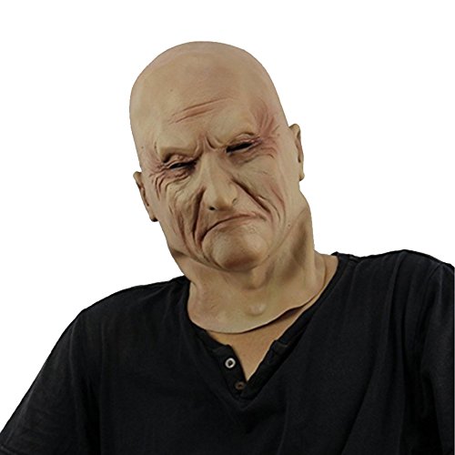 Molagogo Latex Creepy Old Man Mask Male Disguise Halloween Head Adult Celebrity Party Masks Masquerade Cosplay Props