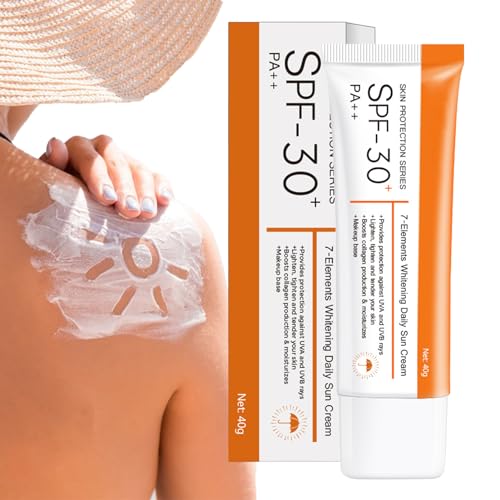 Protector solar facial,Cara hidratante Spf - SPF 30+, no grasa, crema hidratante para pieles sensibles, secas, grasas y mixtas, 1.41 oz