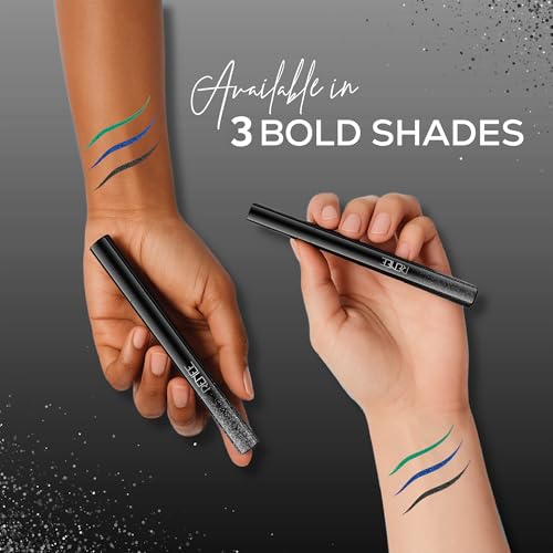 Image of RENEE Glitterish Eyeliner - Black, Metallic Pay-Off, Multi-Dimensional Shine | Waterproof, Smudge-Resistant, Shimmery Finish | Precise Application Brush, Quick Drying | Long-Lasting, 0.6Ml