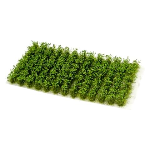 Warmtree 104 Pcs Static Grass Tuft Model Grass Tufts Railway Artificial Grass Miniature War Gaming Terrain DIY Model Railroad Scenery War Gaming Scenery(Light Green Granular) Cover
