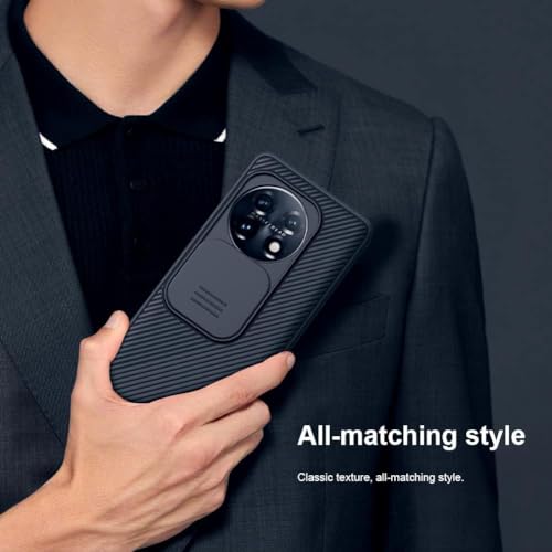 Image of PRITO Nilkin Classic Series Compatible for OnePlus 13 (1+13) Case with Camera Cover, [Camera Lens Protector] [Scratch-Resistant] [360 Full Protection] Shockproof Slim Phone Case (Black, 1+13)