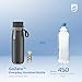 PHILIPS Water Bottle with Filter, Filter Water Bottle Stainless Steel with GoZero Everyday BPA-Free Tap Water Filter, Water Filter Bottle Keep Drink Cold 24 Hours, 1 Filter for 40 gal / 2 Months
