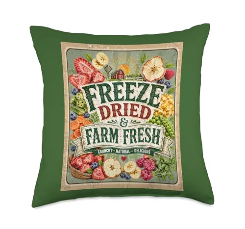 Freeze Dried Farm Fresh Local Vendor Market Throw Pillow