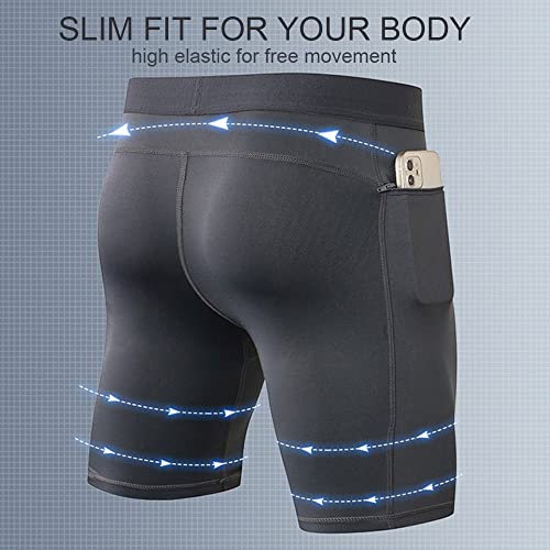 yeacher Shorts esportivos masculinos com 3 itens. Cueca de treino ativo. Calções masculinos de compr