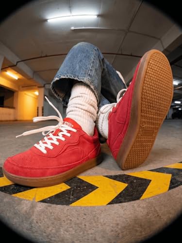 Image of Bacca Bucci Zest Women's Low-Top Walking Sneakers with Suede-Look Upper, Lace-Up Closure, Padded Collar, Perforated Toe Detail, Gum Grip Outsole, Casual Streetwear Shoes