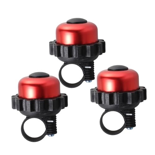 POPETPOP 3Pcs Red Rotating Cycle Bell Bike Horn with Sound Easy to Install Bike Accessories for Riding and Enhanced Visibility
