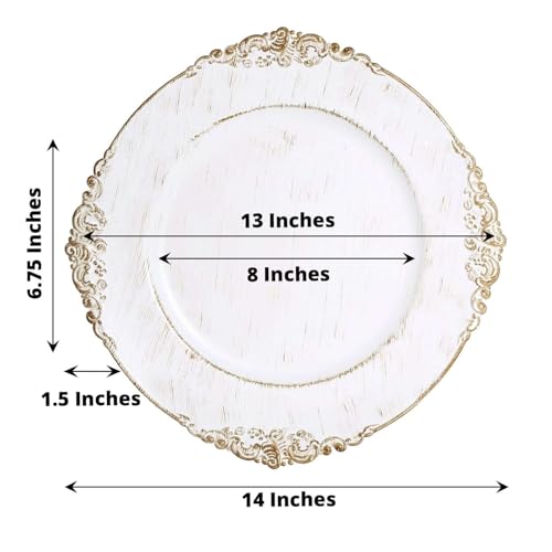 Platos cargadores acrílicos blancos redondos 13 pulgadas set 12 miniatura 3