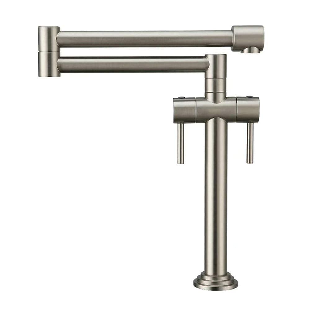 Robinet de cuisine laiton mitigeur évier pliable pont cuisine nickel robinet eau durable