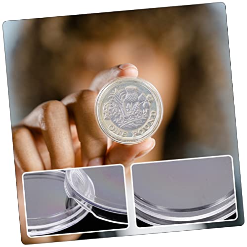 Set de 100 cajas transparentes para monedas de 25mm miniatura 6