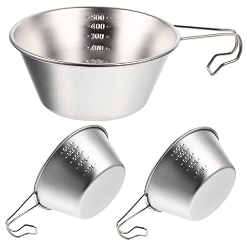 Parliky 304 Stainless Steel Collapsible Bowls 3-pack Water Bowl for Camping Picnic Bulk Supplies