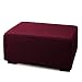 Argstar Jacquard Ottoman Cover Fleece Stretch Slipcover Elastic Wine Red for Sofa Sets