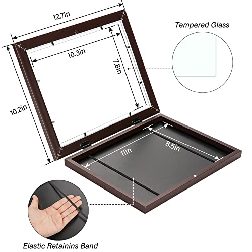 Wuirccx 8.5X11 Kids Art Frame,Front Opening With Hd Glass,Horizontal And Vertical Art Display For Kids Artwork,Photos,Crafts,Drawing(Brown,2-Pack) #TOP1