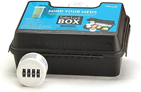 Safer Lock Box Secure Medicine Box with 4-Digit Combination Lock, Patented and Certified Child-Resistant and Senior-Friendly Design, Fits Multiple Medicine Bottles in 1 Secure Location