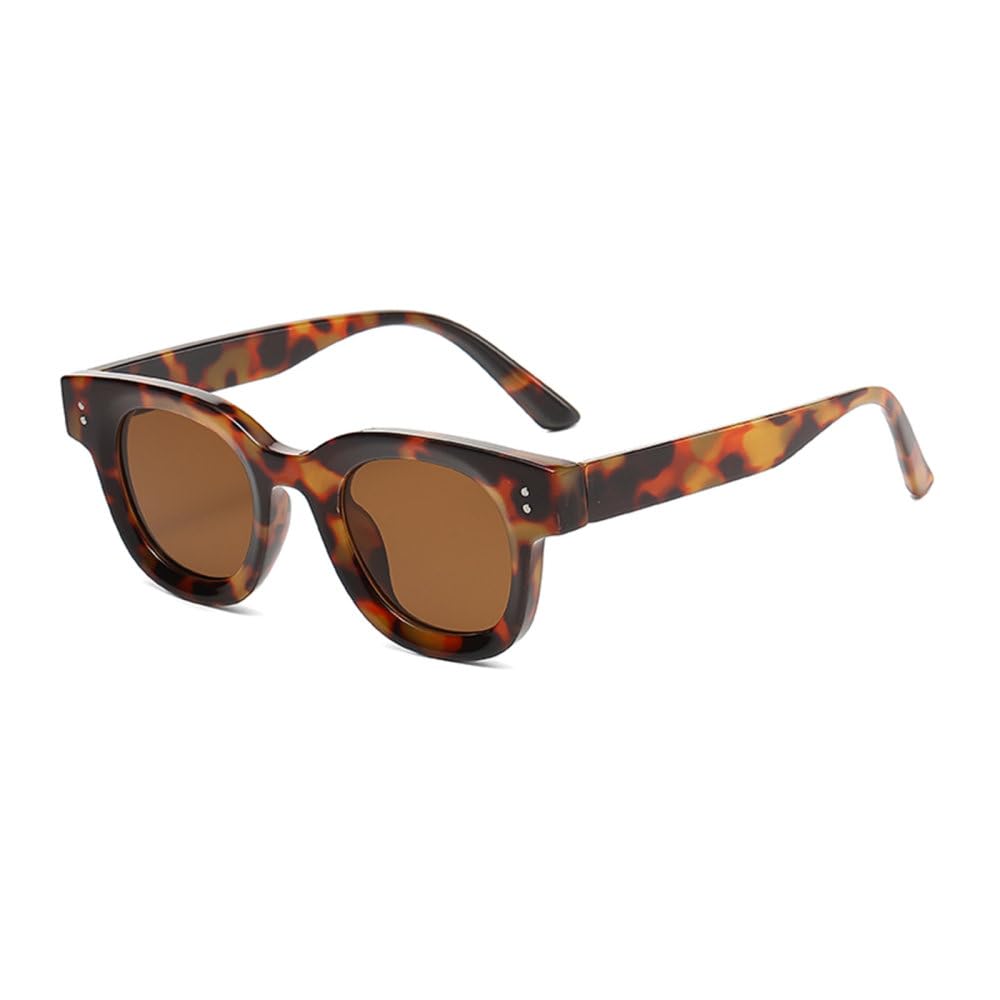 Modische Retro-Sonnenbrille aus Seeglas mit elliptischem Rahmen, verdickter Kleiner Rahmen, minimalistische Sonnenbrille