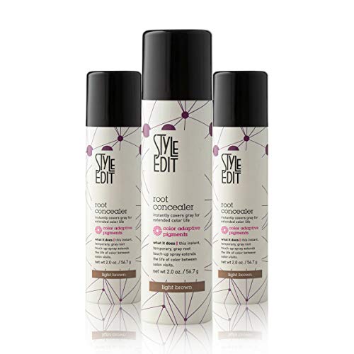 Image of Style Edit Root Touch Up Spray | Temporary Hair Color for Gray Roots and Thinning Hair | Salon-Quality, Transfer-Resistant Hair Concealer | Light Brown, 2 oz